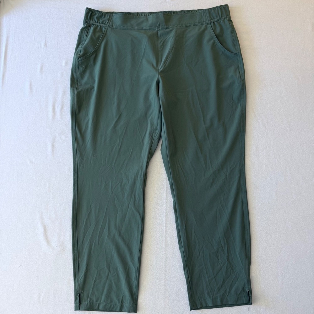 Eddie Bauer Ladies Traveler Pant XL Green Stretch Hiking Commuting